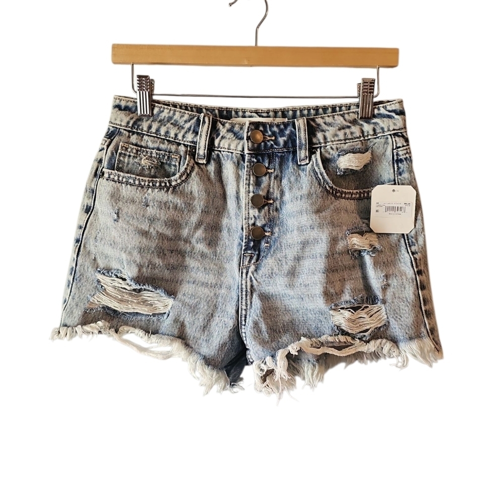 Altar'd State Sterling Distressed Button Fly Denim Shorts Sz 25 New WS1 - Picture 7 of 11